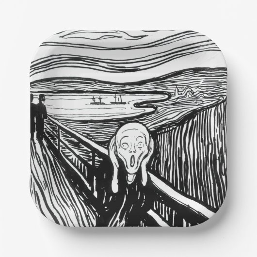 Edvard Munch - Die schreiende Lithografie Pappteller (Vorderseite)