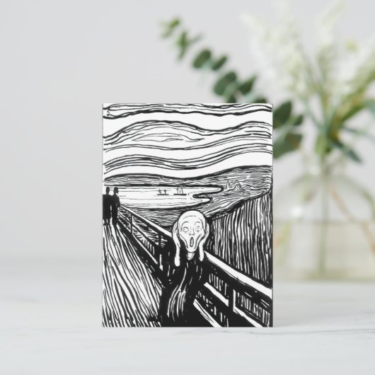 Edvard Munch - Die schreiende Lithografie Postkarte (Stehend Vorderseite)