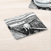 Edvard Munch - Die schreiende Lithografie Rechteckiger Pappuntersetzer (angewinkelt)