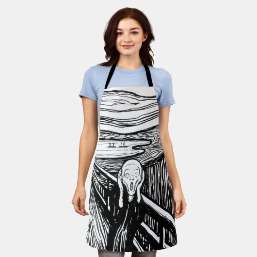 Edvard Munch - Die schreiende Lithografie Schürze (Getragen)