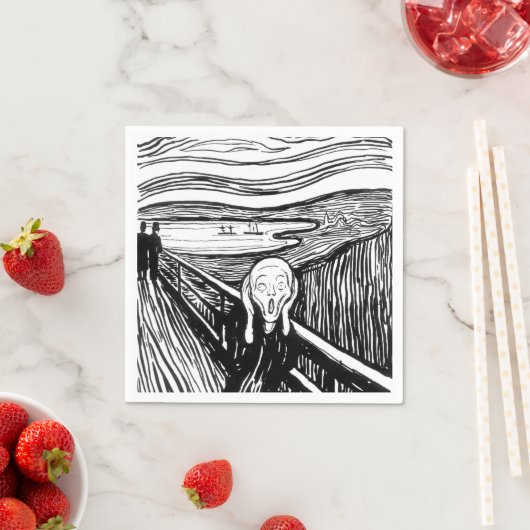 Edvard Munch - Die schreiende Lithografie Serviette (Beispiel)