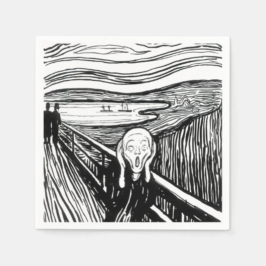 Edvard Munch - Die schreiende Lithografie Serviette (Vorderseite)