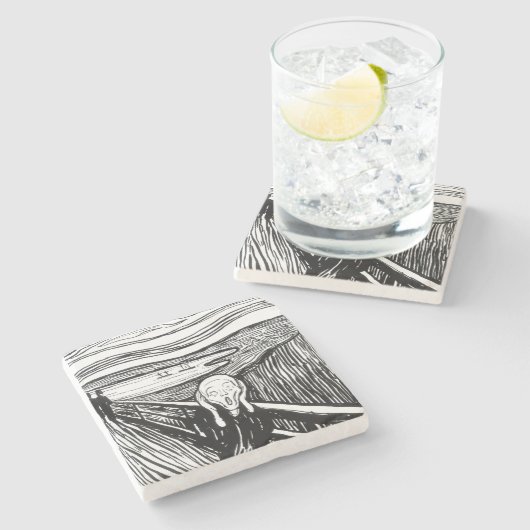 Edvard Munch - Die schreiende Lithografie Steinuntersetzer (Seitenansicht)