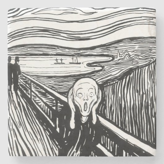 Edvard Munch - Die schreiende Lithografie Steinuntersetzer (Vorderseite)
