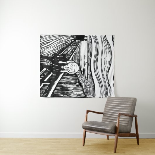 Edvard Munch - Die schreiende Lithografie Wandteppich (Beispiel (Horizontal))