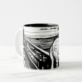Edvard Munch - Die schreiende Lithografie Zweifarbige Tasse (Vorderseite Links)