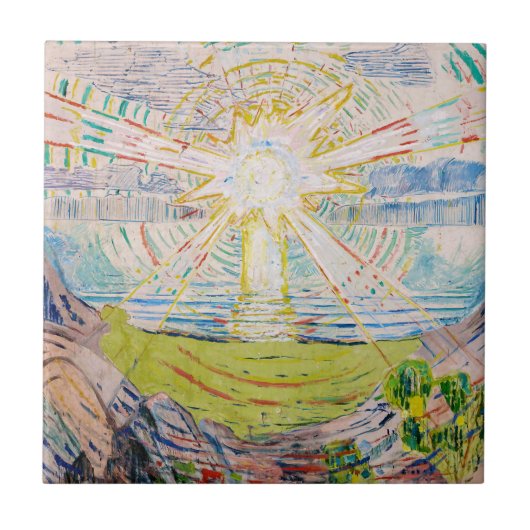 Edvard Munch - Die Sonne 1910 Fliese (Vorderseite)