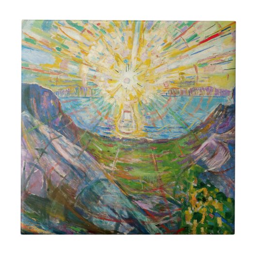 Edvard Munch - Die Sonne 1916 Fliese (Vorderseite)