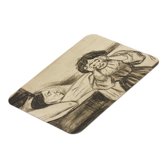 Edvard Munch - Die Tote Mutter und ihr Kind Magnet (Linke Seite)