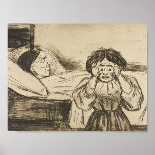 Edvard Munch - Die Tote Mutter und ihr Kind Poster (Vorne)