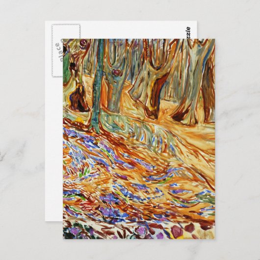 Edvard Munch - Elmwald im Frühjahr Postkarte (Vorne/Hinten)