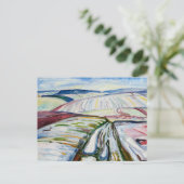 Edvard Munch Field in Snow (1907) Berühmte Malerei Postkarte (Stehend Vorderseite)