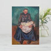 Edvard Munch - Frau mit kranken Kindern, Erbschaft Dankeskarte (Stehend Vorderseite)
