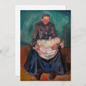 Edvard Munch - Frau mit kranken Kindern, Erbschaft Dankeskarte (Vorne/Hinten)