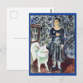 Edvard Munch, Frau mit Samoyed Painting Postkarte (Vorne/Hinten)