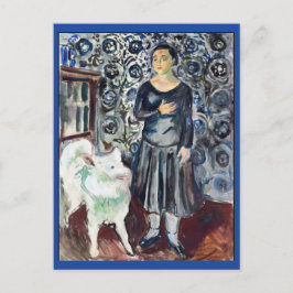 Edvard Munch, Frau mit Samoyed Painting Postkarte