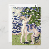 Edvard Munch Girls pflücken Äpfel Postkarte (Vorne/Hinten)