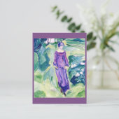Edvard Munch, im Garten spazieren Postkarte (Stehend Vorderseite)