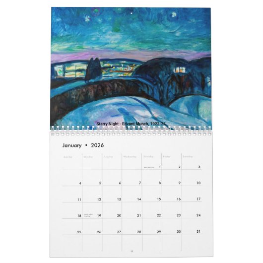 Edvard Munch Kalender (Jan 2026)