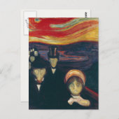 Edvard Munch Klassische Malerei, Angst (1894) Postkarte (Vorne/Hinten)