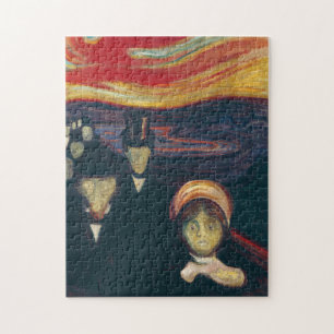 Edvard Munch Klassische Malerei, Angst (1894) Puzzle