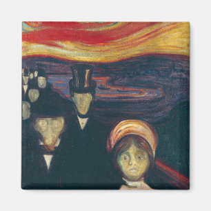 Edvard Munch Klassisches Gemälde, Angst (1894) Magnet