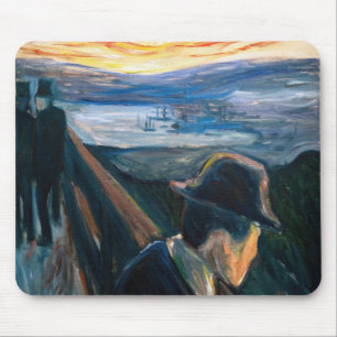Edvard Munch - Kranke Stimmung bei Sonnenuntergang Mousepad