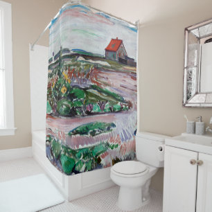 Edvard Munch - Küste. Landschaft in der Nähe von L Duschvorhang