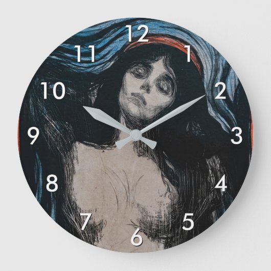 Edvard Munch - Madonna Lithografie Große Wanduhr (Vorderseite)
