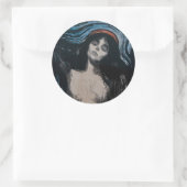 Edvard Munch - Madonna Lithografie Runder Aufkleber (Tasche)
