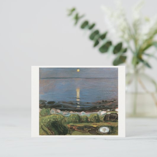 Edvard Munch Malerei, Sommernacht am Strand Postkarte (Stehend Vorderseite)