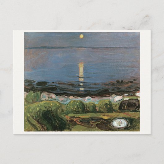 Edvard Munch Malerei, Sommernacht am Strand Postkarte (Vorderseite)