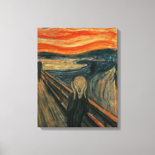 Edvard Munch malt Der Schrei (Skrik) 1893 Leinwanddruck