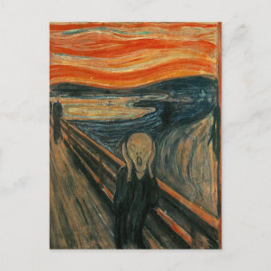 Edvard Munch malt Der Schrei (Skrik) 1893 Postkarte