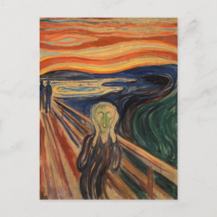 Edvard Munch malt Der Schrei (Skrik) 1910 Postkarte