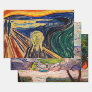Edvard Munch - Meisterwerke Auswahl Geschenkpapier Set