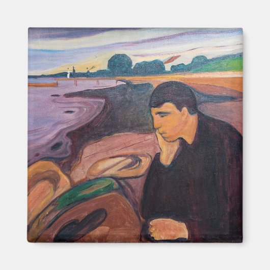 Edvard Munch - Melancholie 1894 Magnet (Vorne)