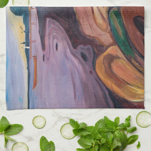 Edvard Munch - Melancholy 1894 Geschirrtuch (Gefaltet)