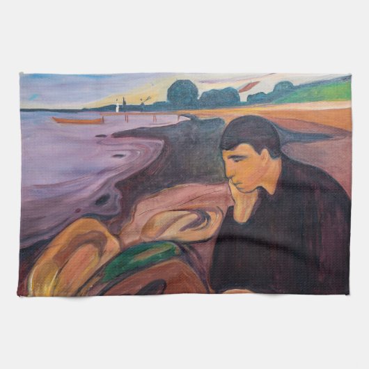 Edvard Munch - Melancholy 1894 Geschirrtuch (Horizontal)