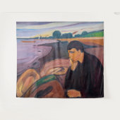 Edvard Munch - Melancholy 1894 Wandteppich (Vorderseite (Horizontal))