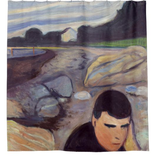 Edvard Munch - Melancholy Duschvorhang (Vorderseite)