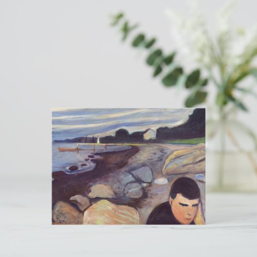 Edvard Munch - Melancholy Postkarte (Stehend Vorderseite)