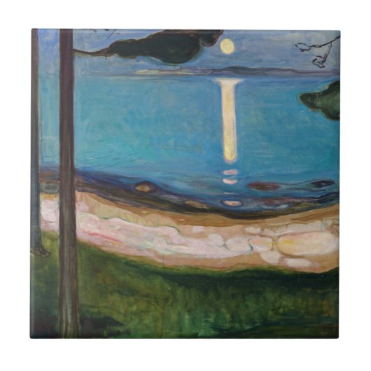 Edvard Munch - Mondlicht Fliese (Vorderseite)