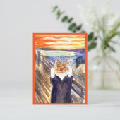 Edvard Munch niedlicher Katzenlöffel Postkarte (Stehend Vorderseite)