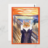 Edvard Munch niedlicher Katzenlöffel Postkarte (Vorne/Hinten)