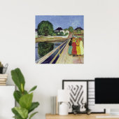 Edvard Munch Painting Girls on the Bridge (c 1902) Poster (Heimbüro)
