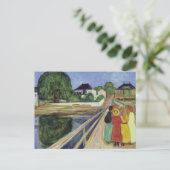 Edvard Munch Painting Girls on the Bridge (c 1902) Postkarte (Stehend Vorderseite)