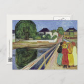 Edvard Munch Painting Girls on the Bridge (c 1902) Postkarte (Vorne/Hinten)