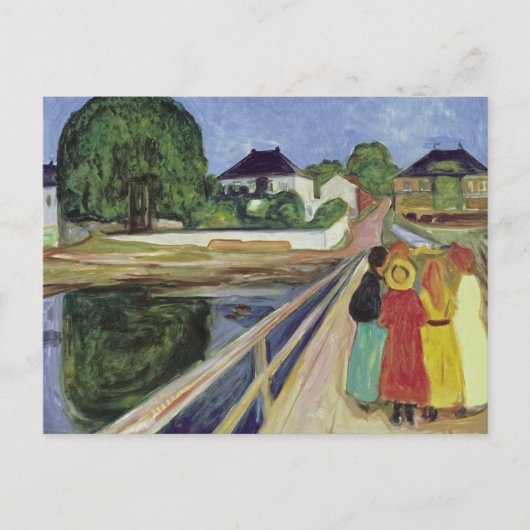 Edvard Munch Painting Girls on the Bridge (c 1902) Postkarte (Vorderseite)