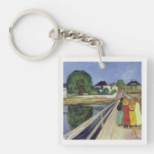 Edvard Munch Painting Girls on the Bridge (c 1902) Schlüsselanhänger